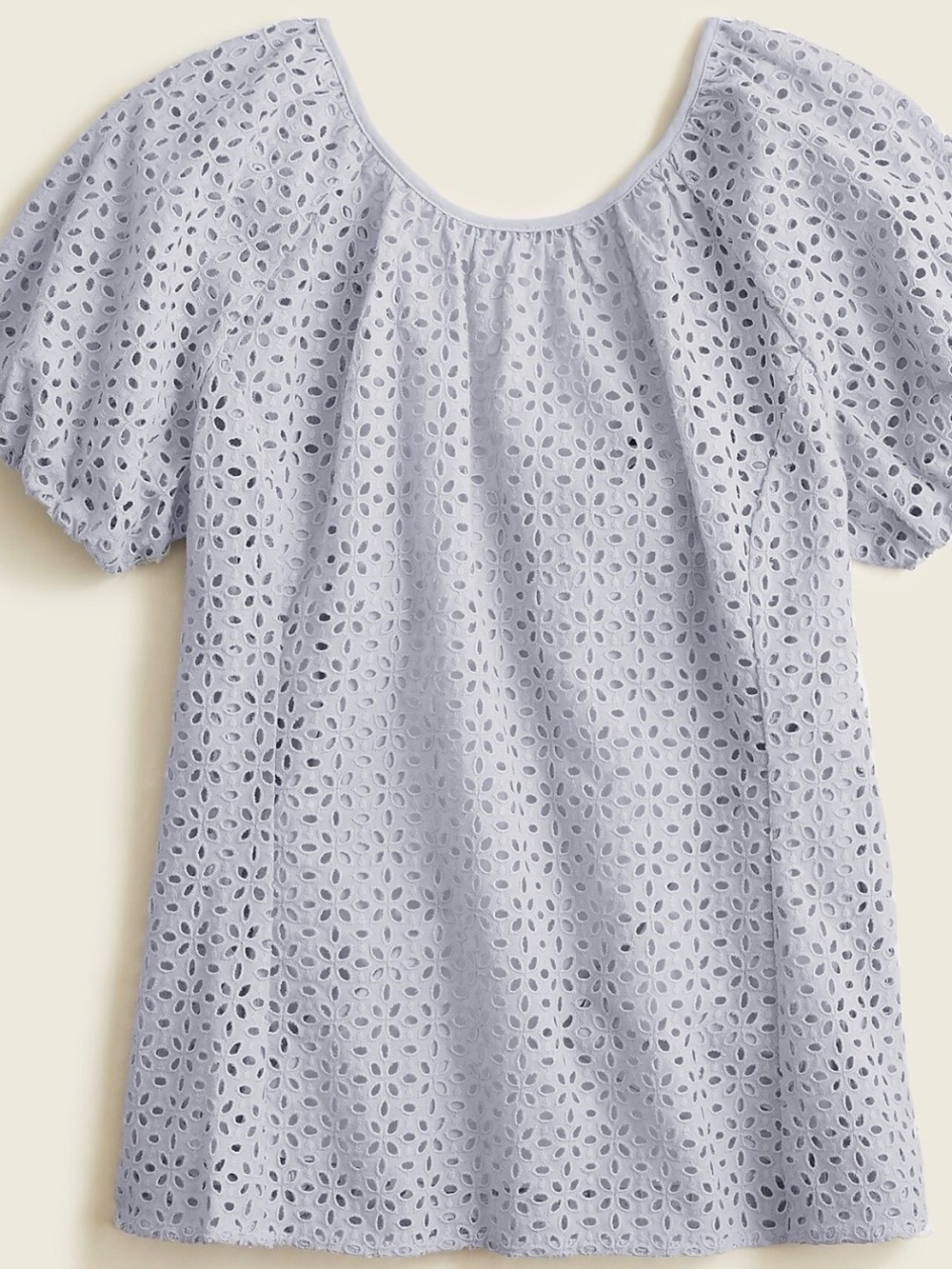 J. Crew Lavender V-Back Eyelet Short-Sleeve Blouse - Picture 3 of 7
